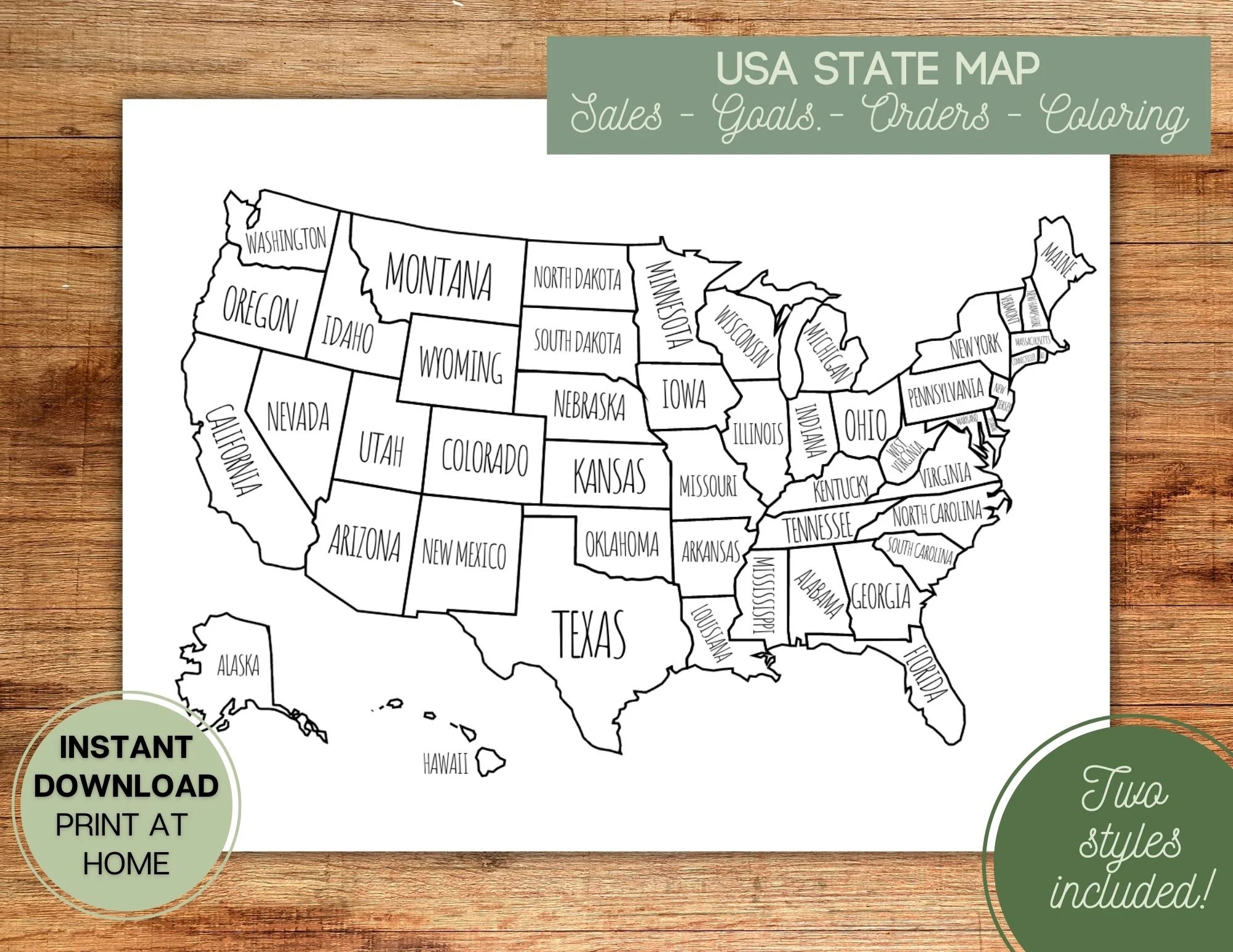 Cute Map Of United States Printable
