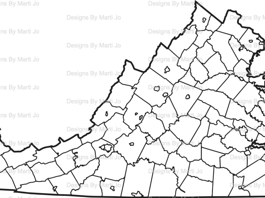 Printable Virginia Map Printable VA County Map Digital Download PDF MAP38 Etsy