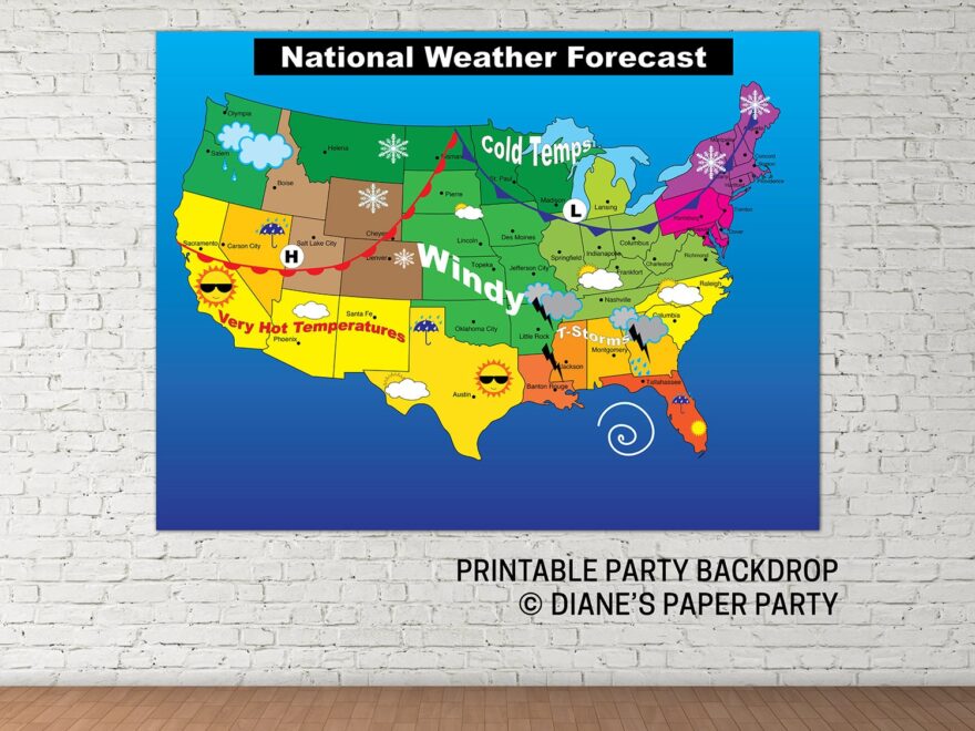 Printable Weather Map Instant Download Printable Weather Map Worksheets Library