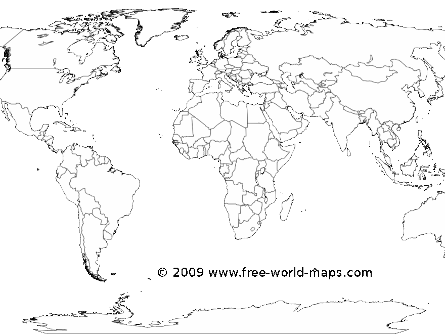 Printable White transparent Political Blank World Map C3 Free World Maps