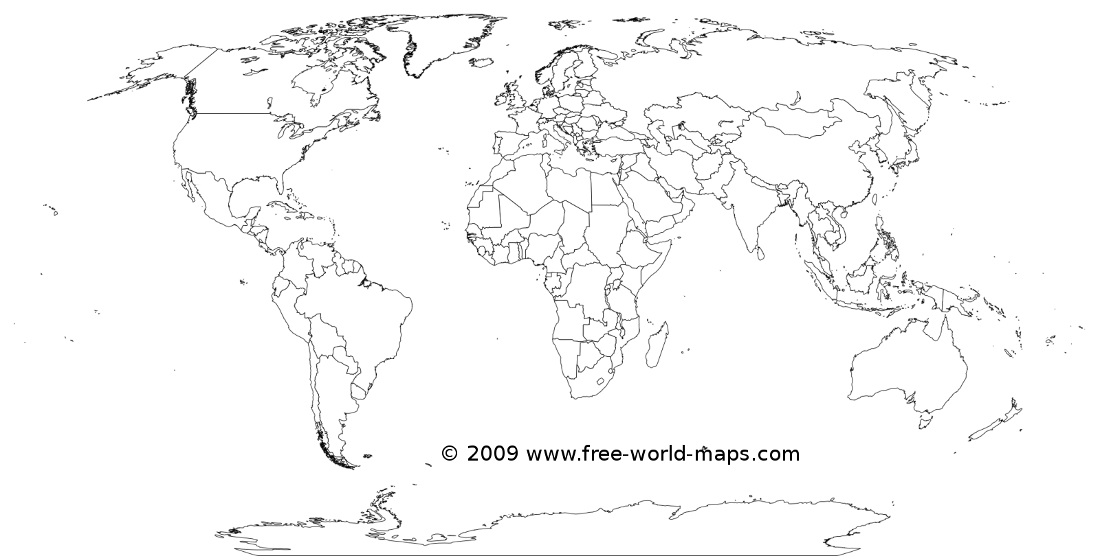 Large Blank World Map Printable