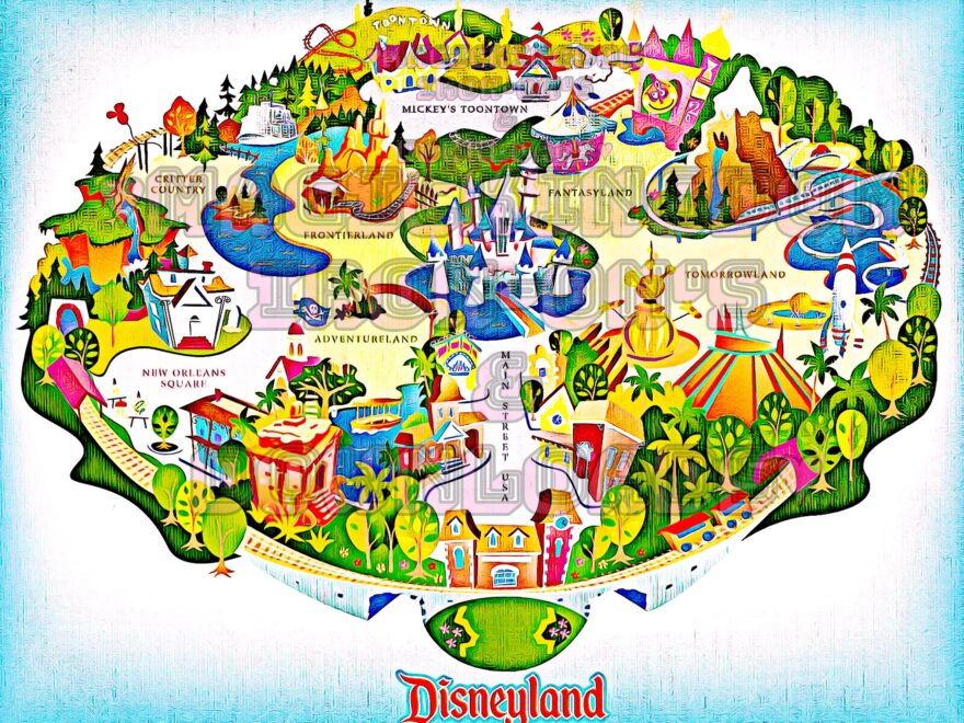 RARE Disneyland Map Image DIY Print T Shirt Poster Sticker Decal Clip Art Card Vacation Mug Disney Birthday Party Printable Pillow Napkins Etsy