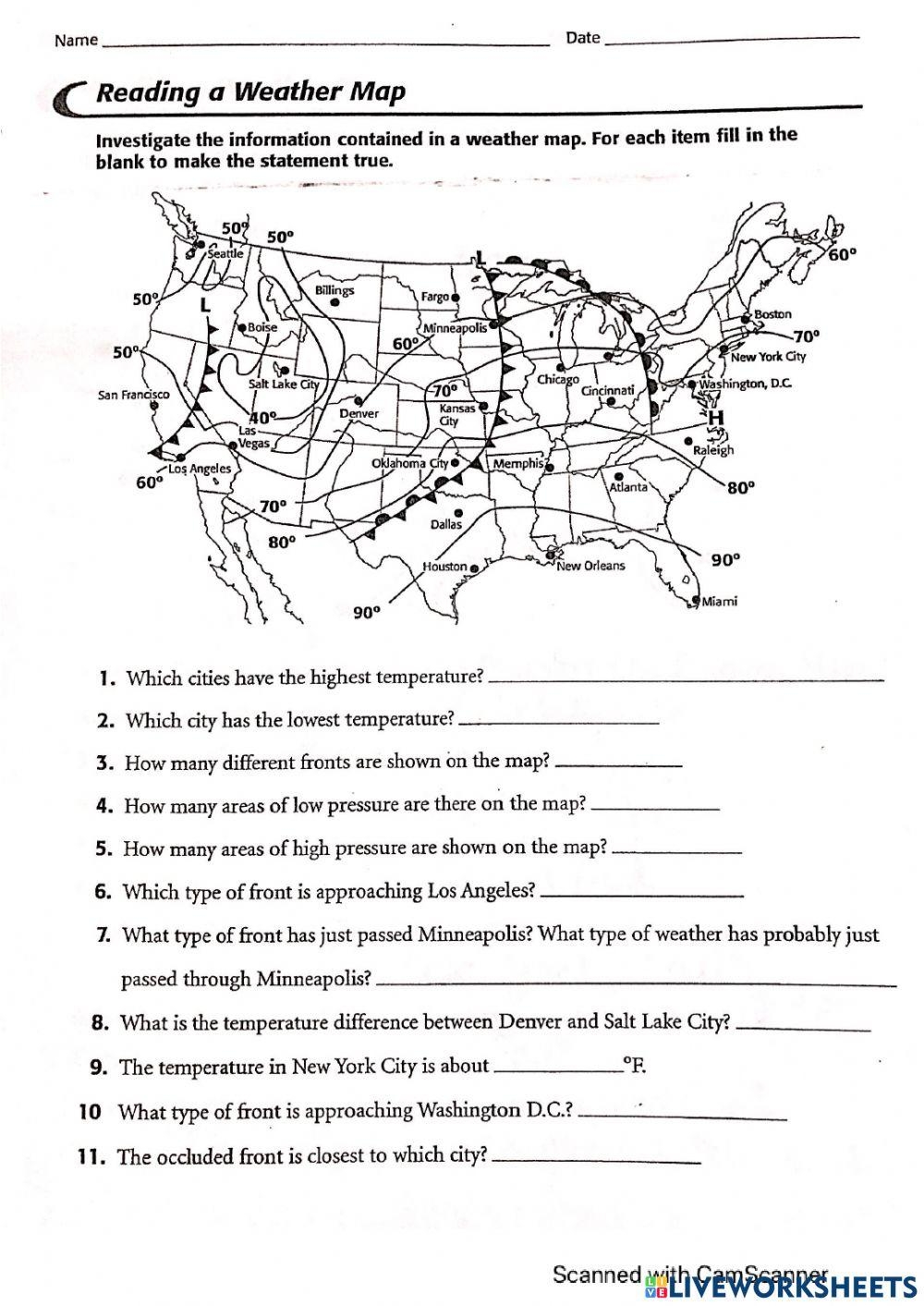 Weather Map Ks2 Printable