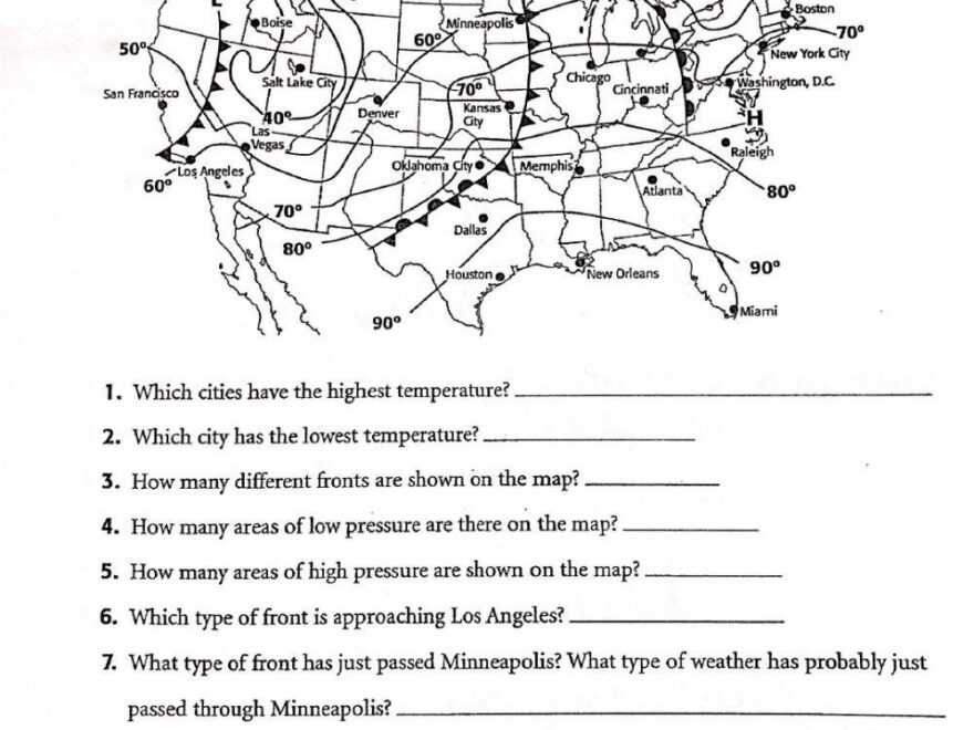 Reading A Weather Map Online Exercise For Live Worksheets Worksheets Library