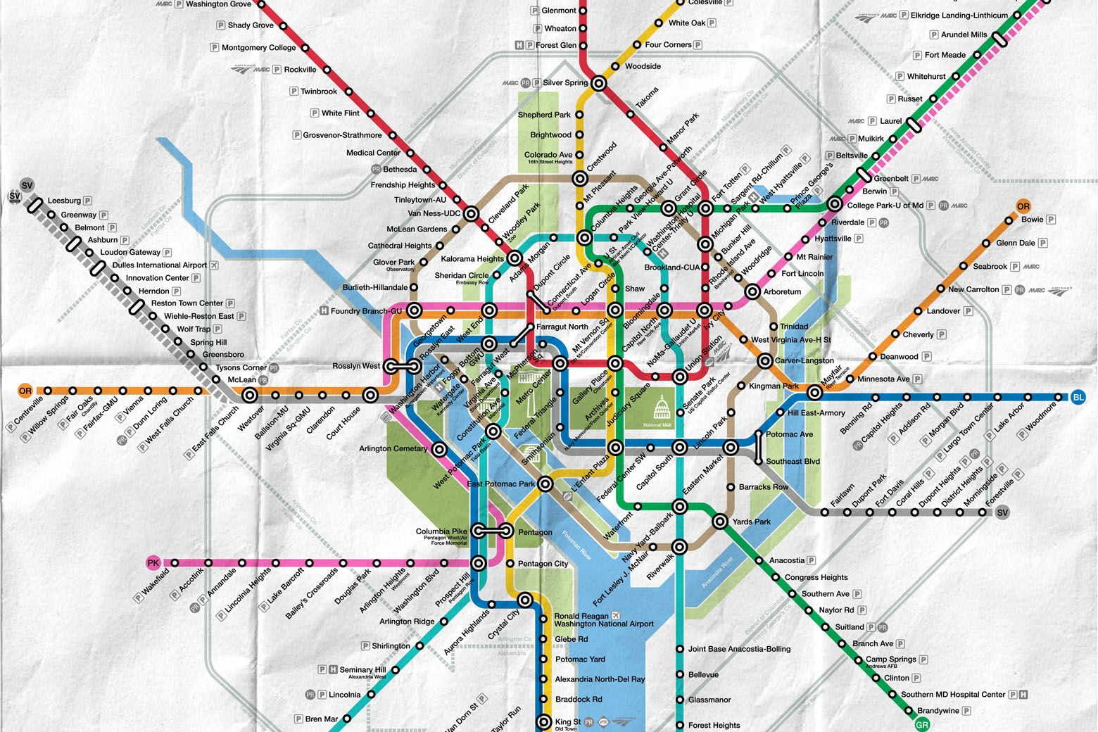 Washington Dc Metro Map Printable Free