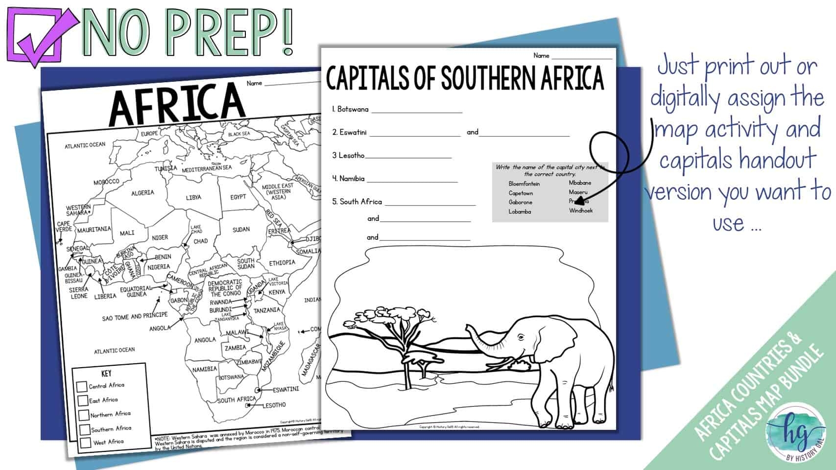 Printable Africa Map For Kids