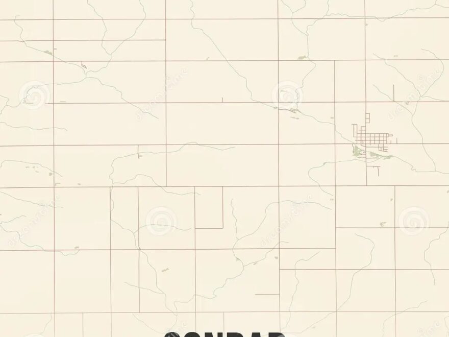 Retro US Map Of Conrad Iowa Vintage Street Map Stock Illustration Illustration Of Grundy United 356751422