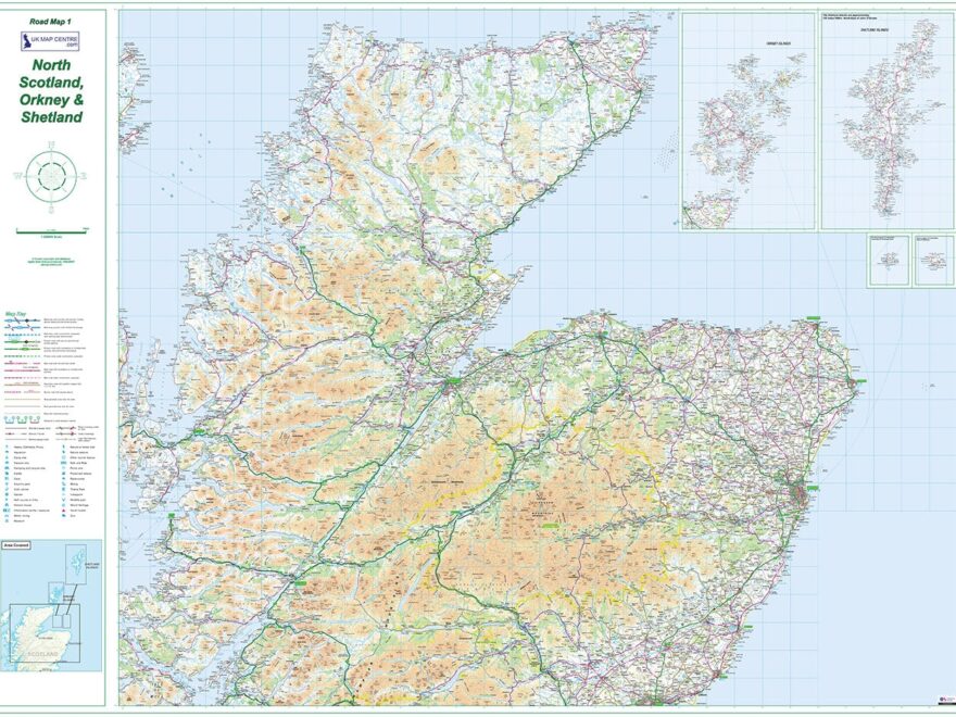 Road Map 1 Northern Scotland Orkney Shetland Digital Download Worksheets Library