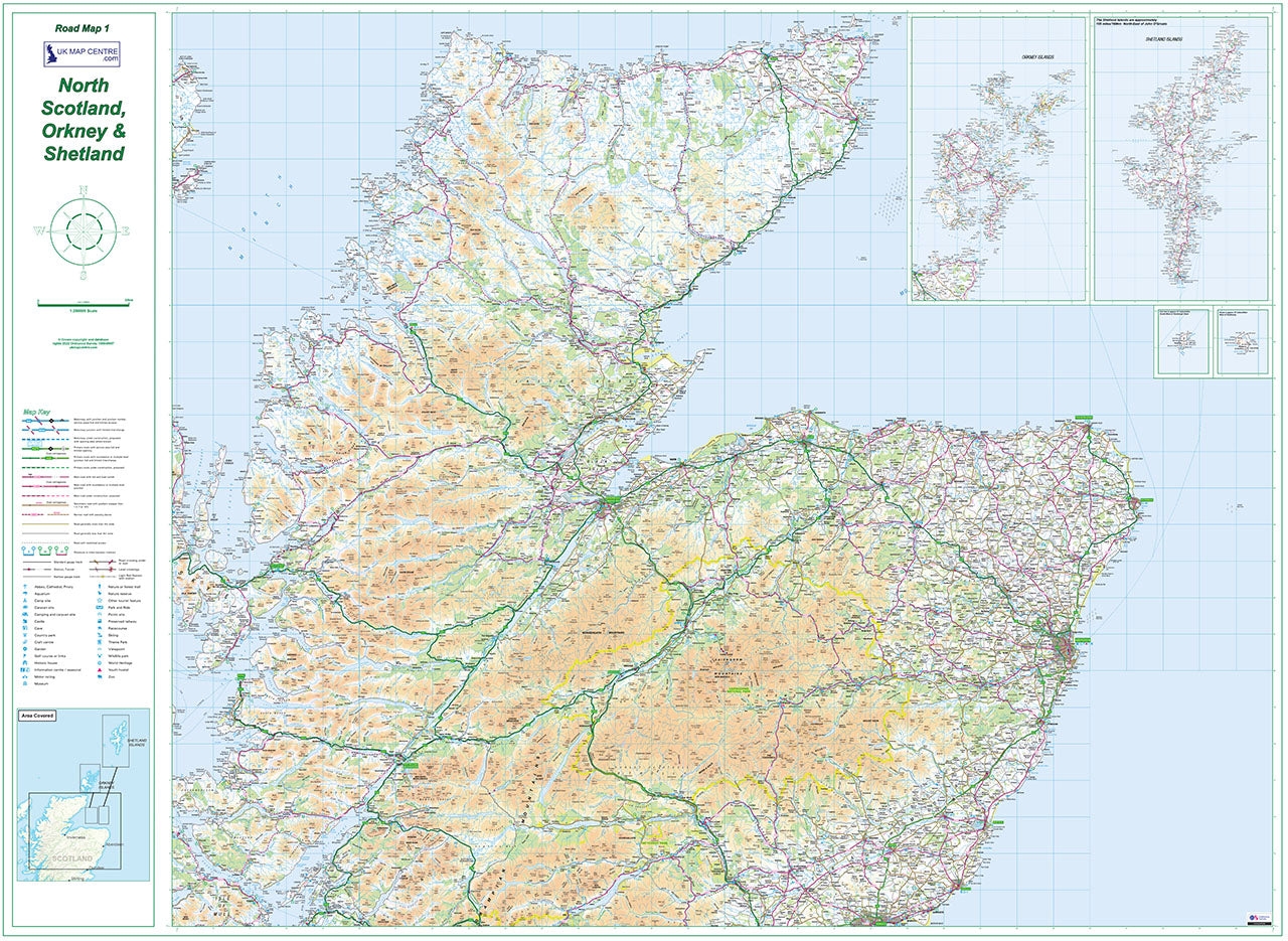Road Map 1 Northern Scotland Orkney Shetland Digital Download Worksheets Library