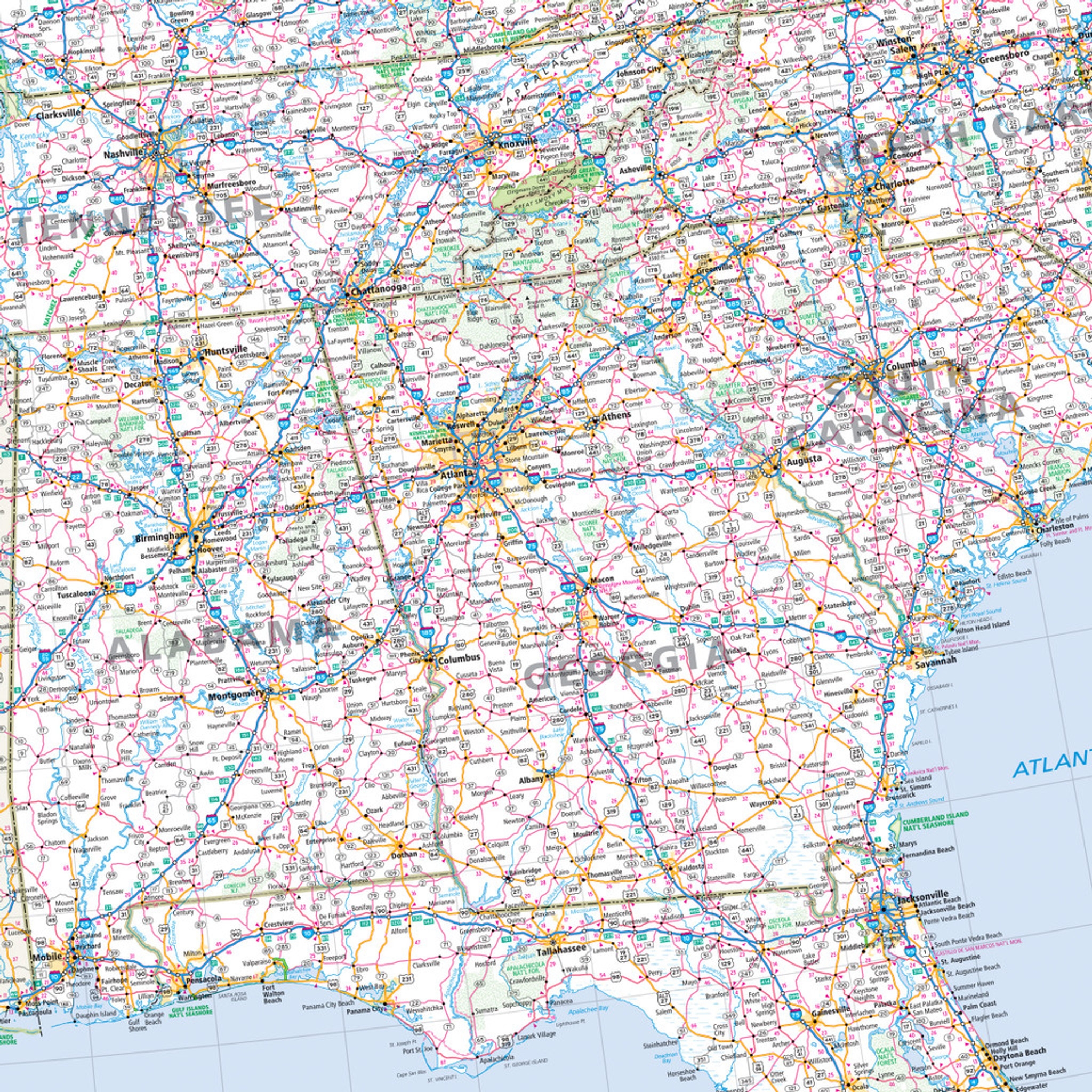 Eastern Us Road Map Printable