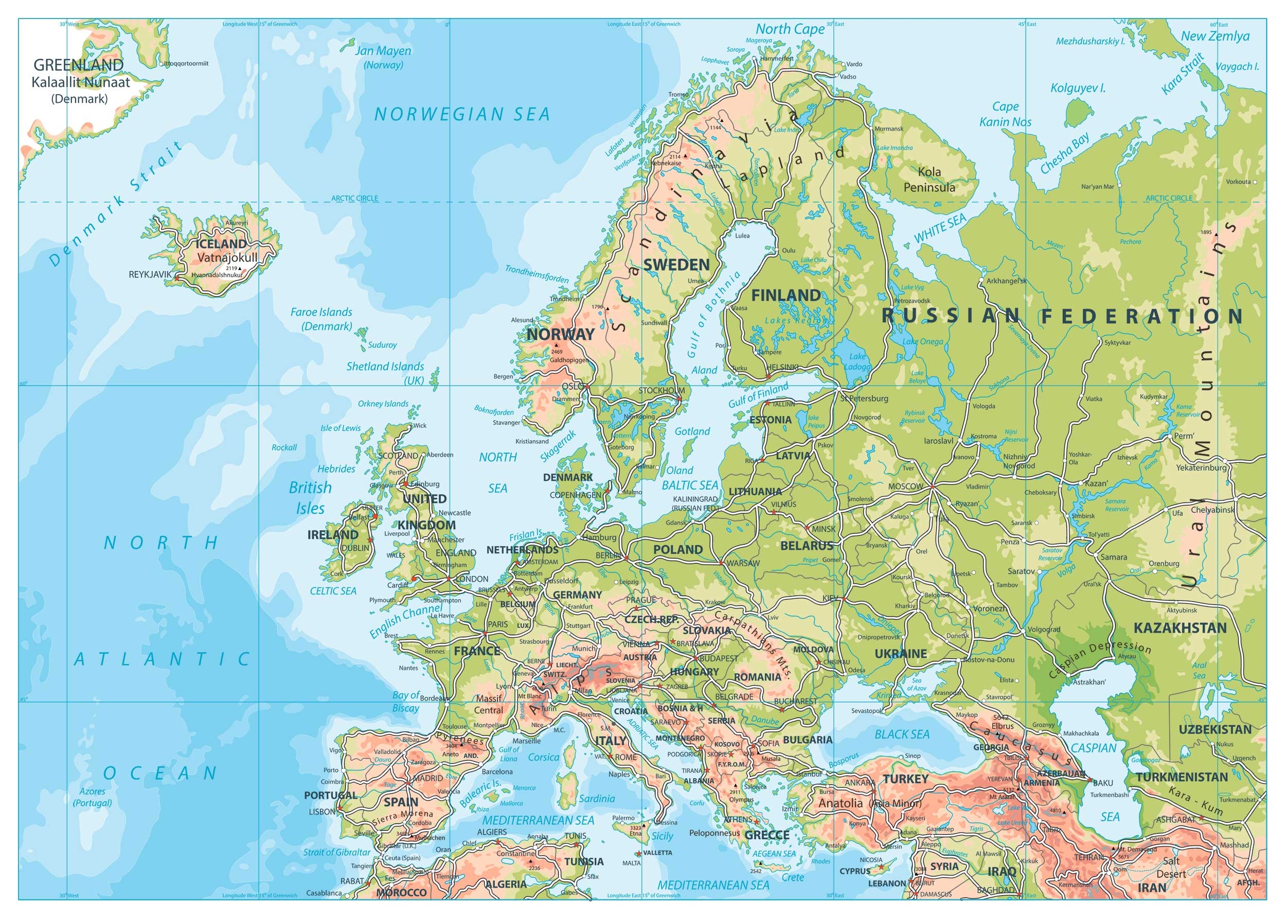 Europe Travel Map Printable