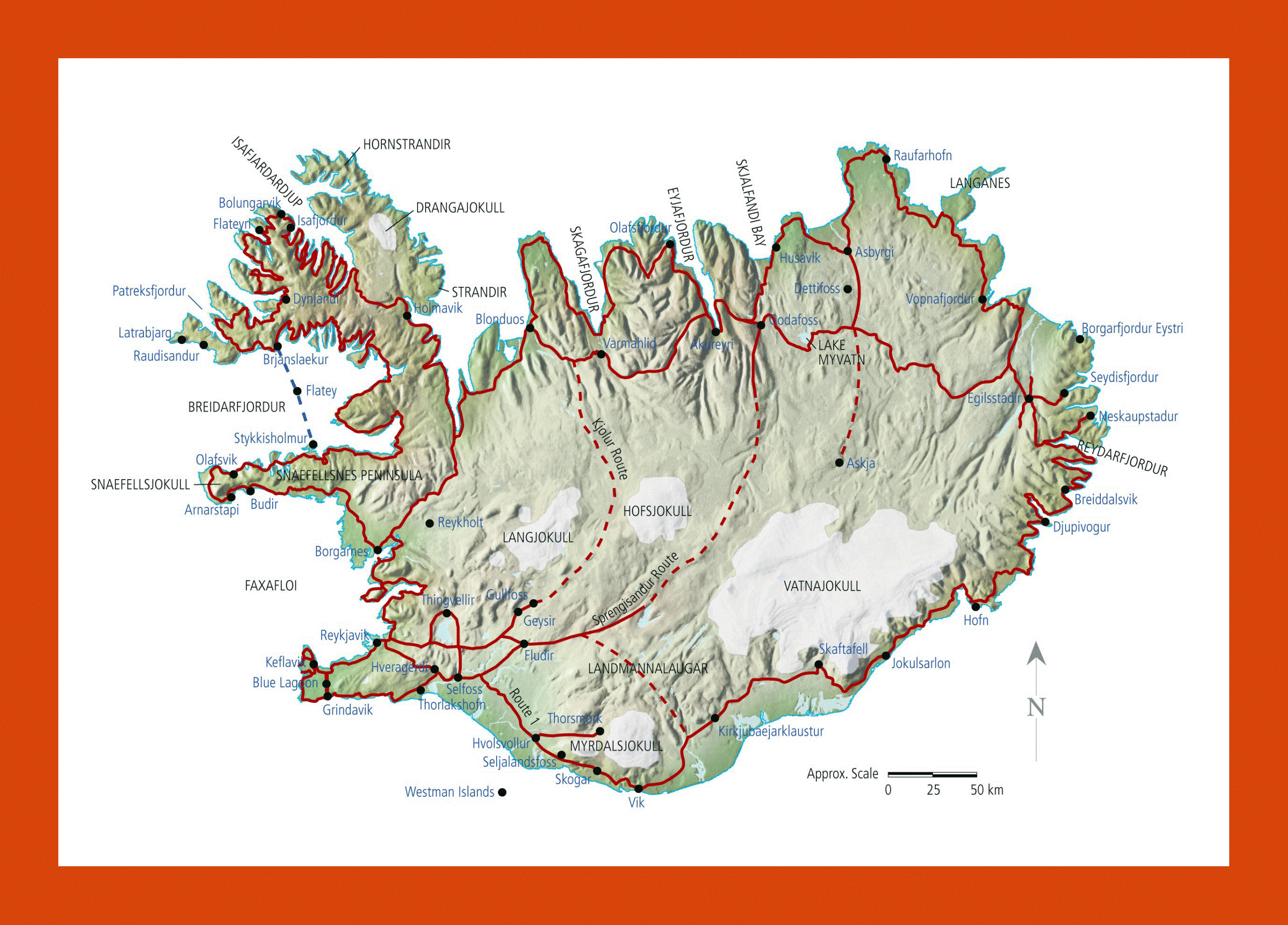 Iceland Road Map Printable
