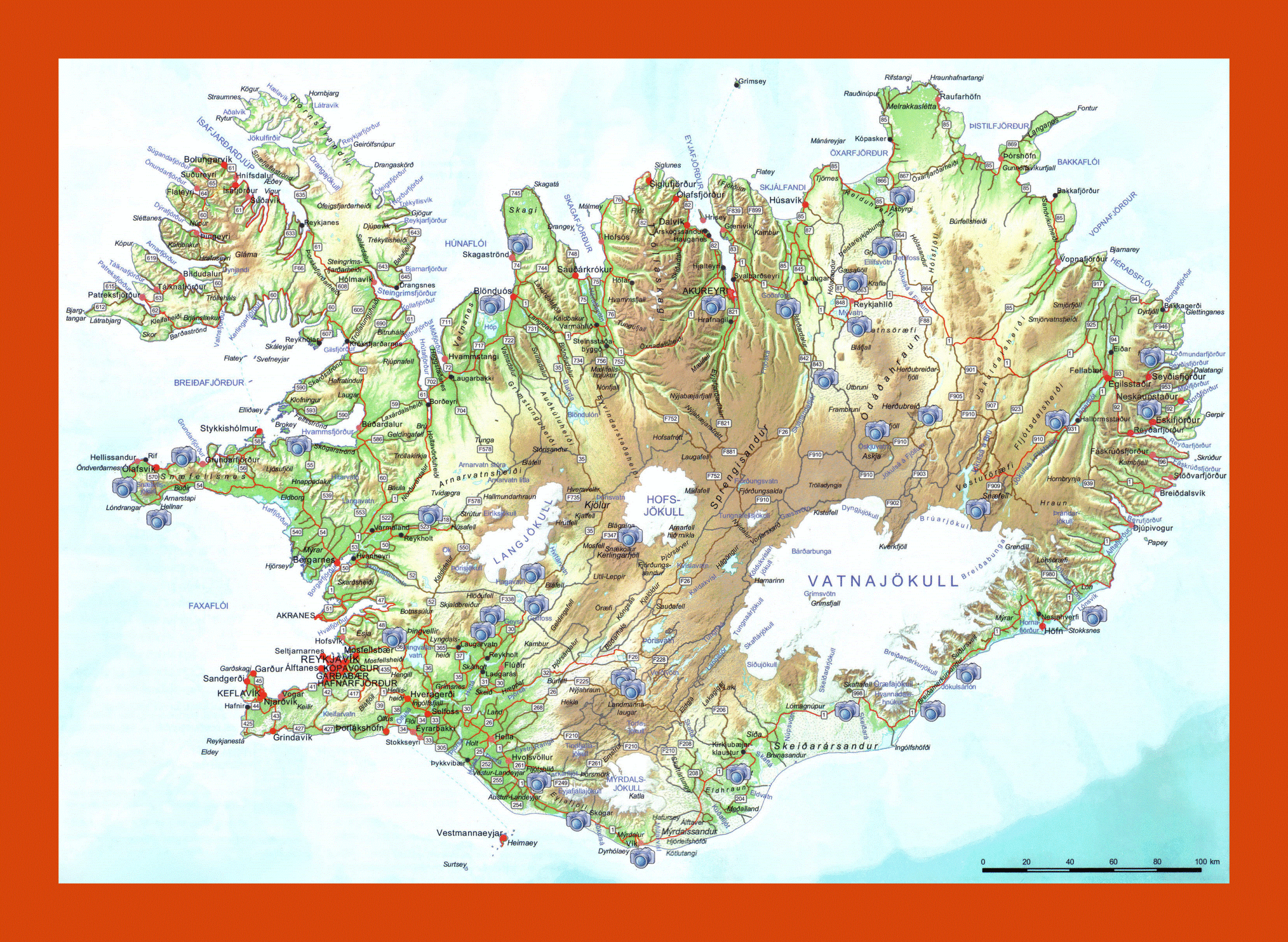 Road Map Of Iceland Maps Of Iceland Maps Of Europe GIF Map Maps Of The World In GIF Format Maps Of The Whole World
