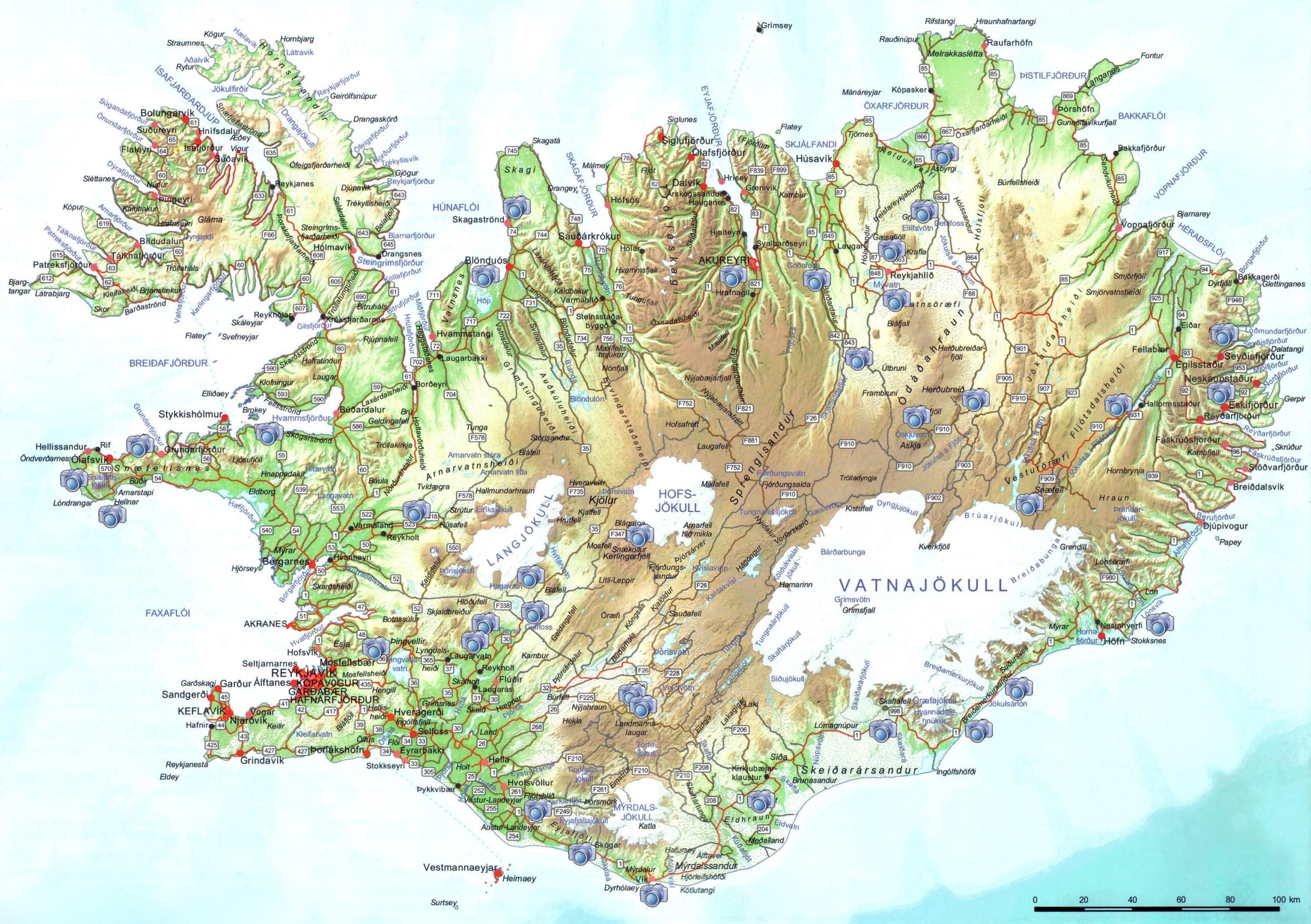 Road Map Of Iceland Roads Tolls And Highways Of Iceland