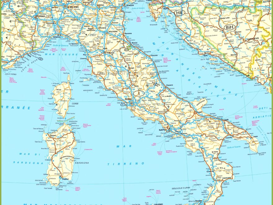 Road Map Of Italy Ontheworldmap