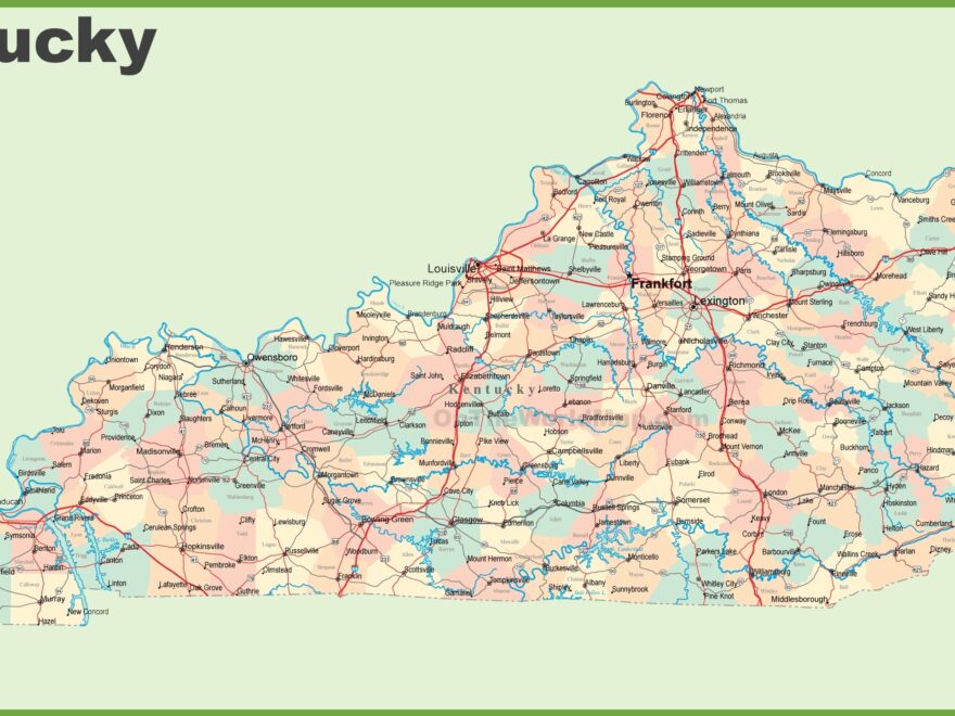 Road Map Of Kentucky With Cities Ontheworldmap