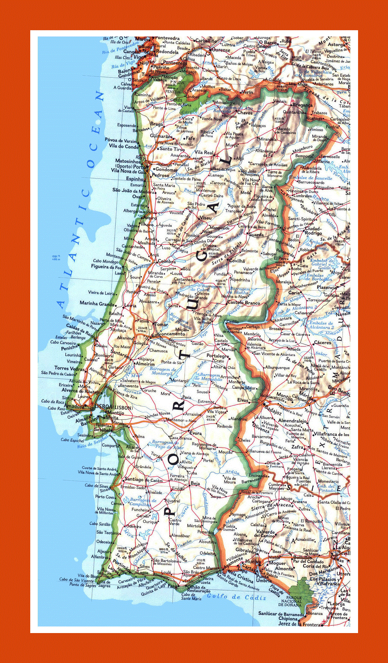 Road Map Of Portugal Maps Of Portugal Maps Of Europe GIF Map Maps Of The World In GIF Format Maps Of The Whole World