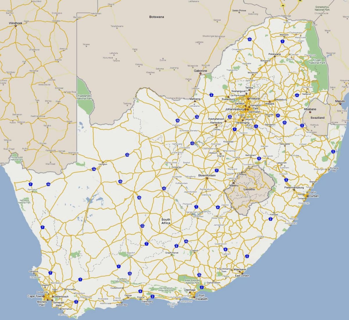 South Africa Road Map Printable