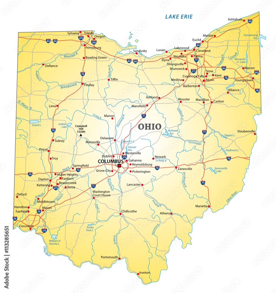 Printable Road Map Of Ohio