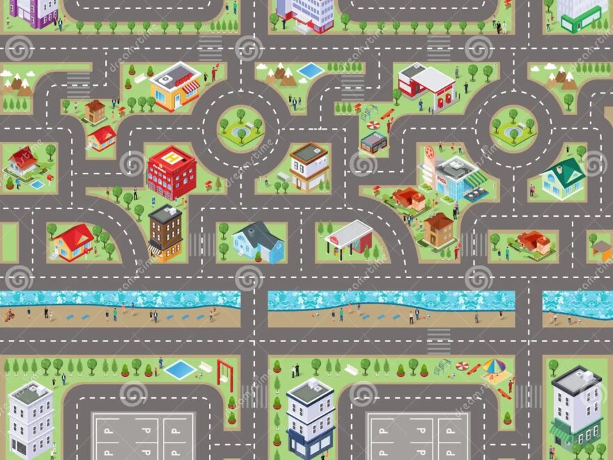 Road Map Top View 3D Stock Illustration Illustration Of Floor 110428663