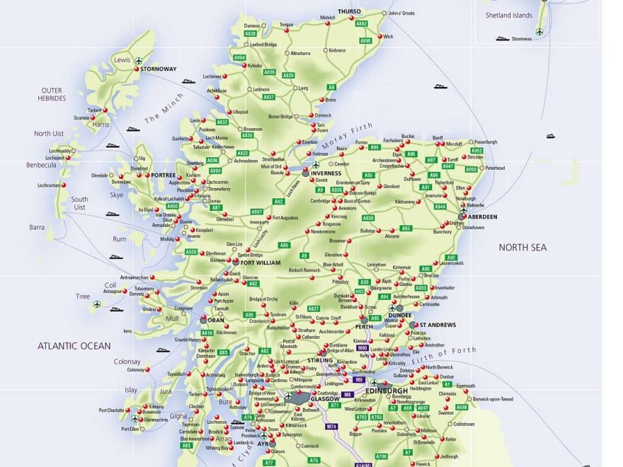Roadmap Of Scotland Scotland Info Guide