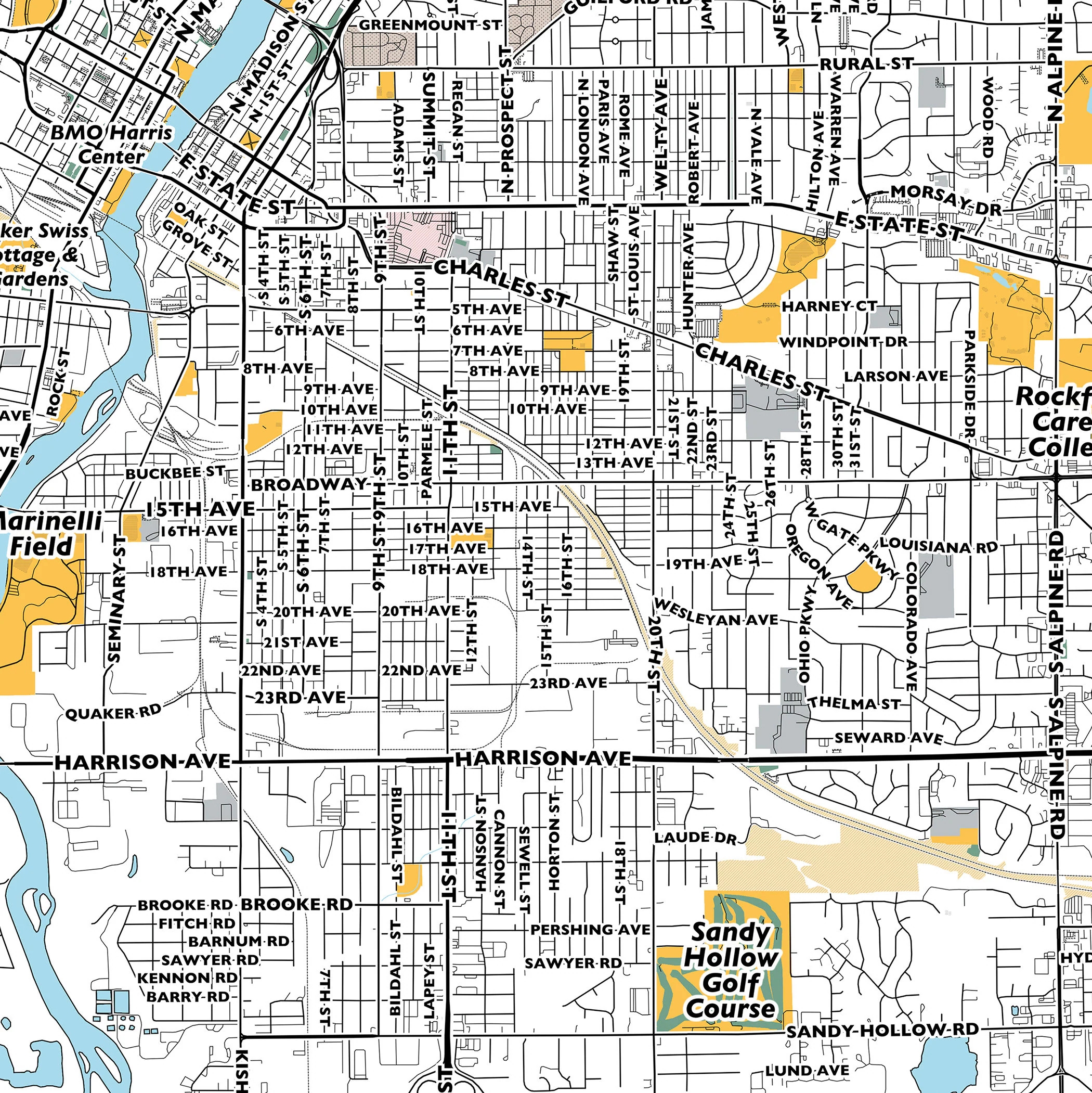 Printable Map Of Rockford Il