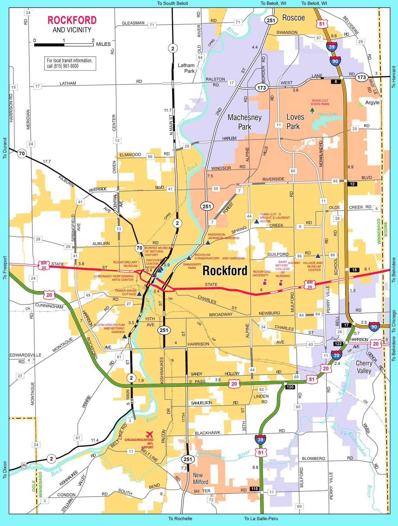 Rockford Road Map Ontheworldmap