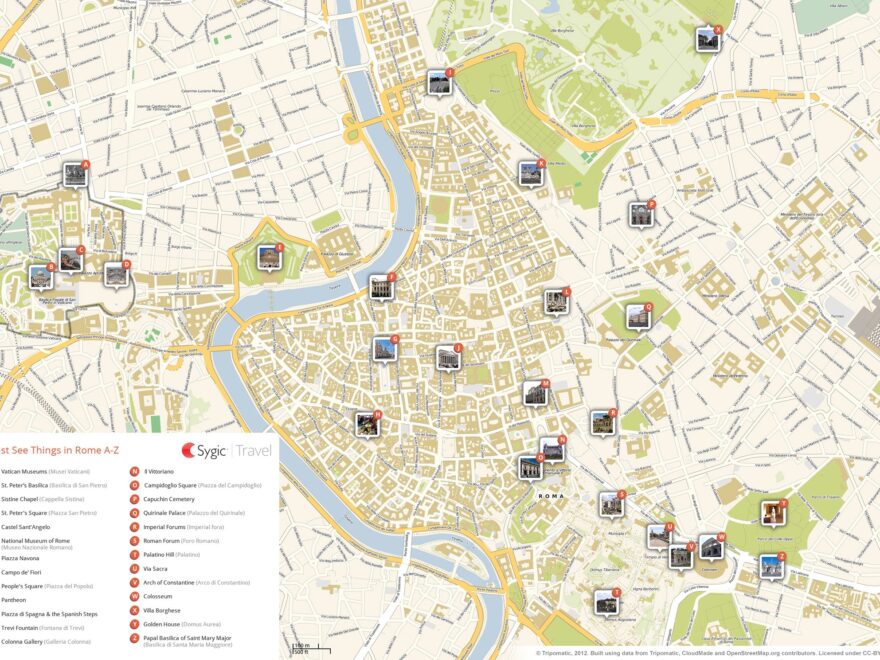 Rome Printable Tourist Map Tripomatic