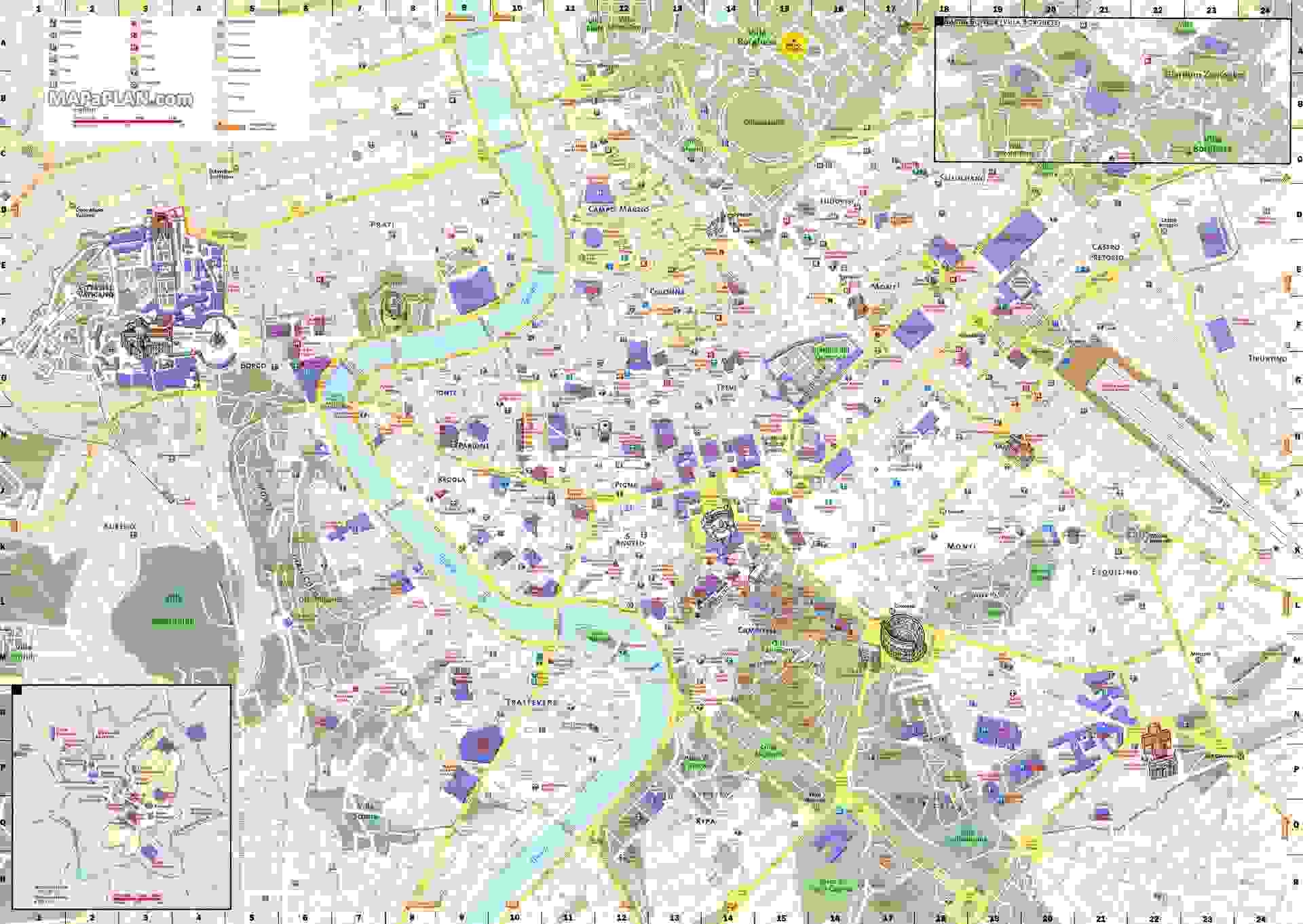 Printable Map Of Sites In Rome