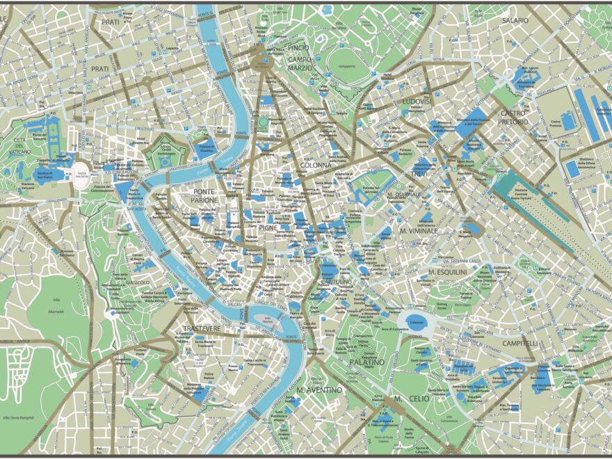 Rome Tourist Map Top 10 Rome Attractions GIS Geography