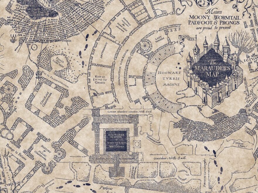 RoomMates RMK12436RL Blue Harry Potter Marauder s Map Peel And Stick Wallpaper Amazon