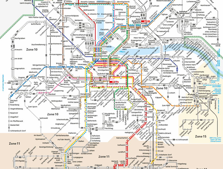 Route Network Basler Verkehrs Betriebe