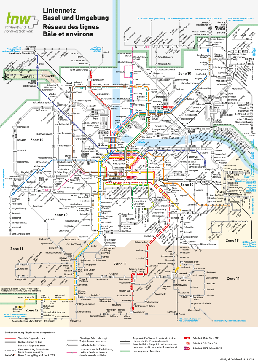 Route Network Basler Verkehrs Betriebe