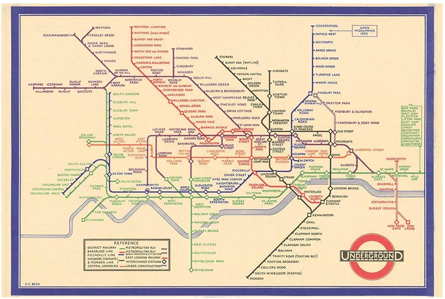 London Underground Map Printable A4