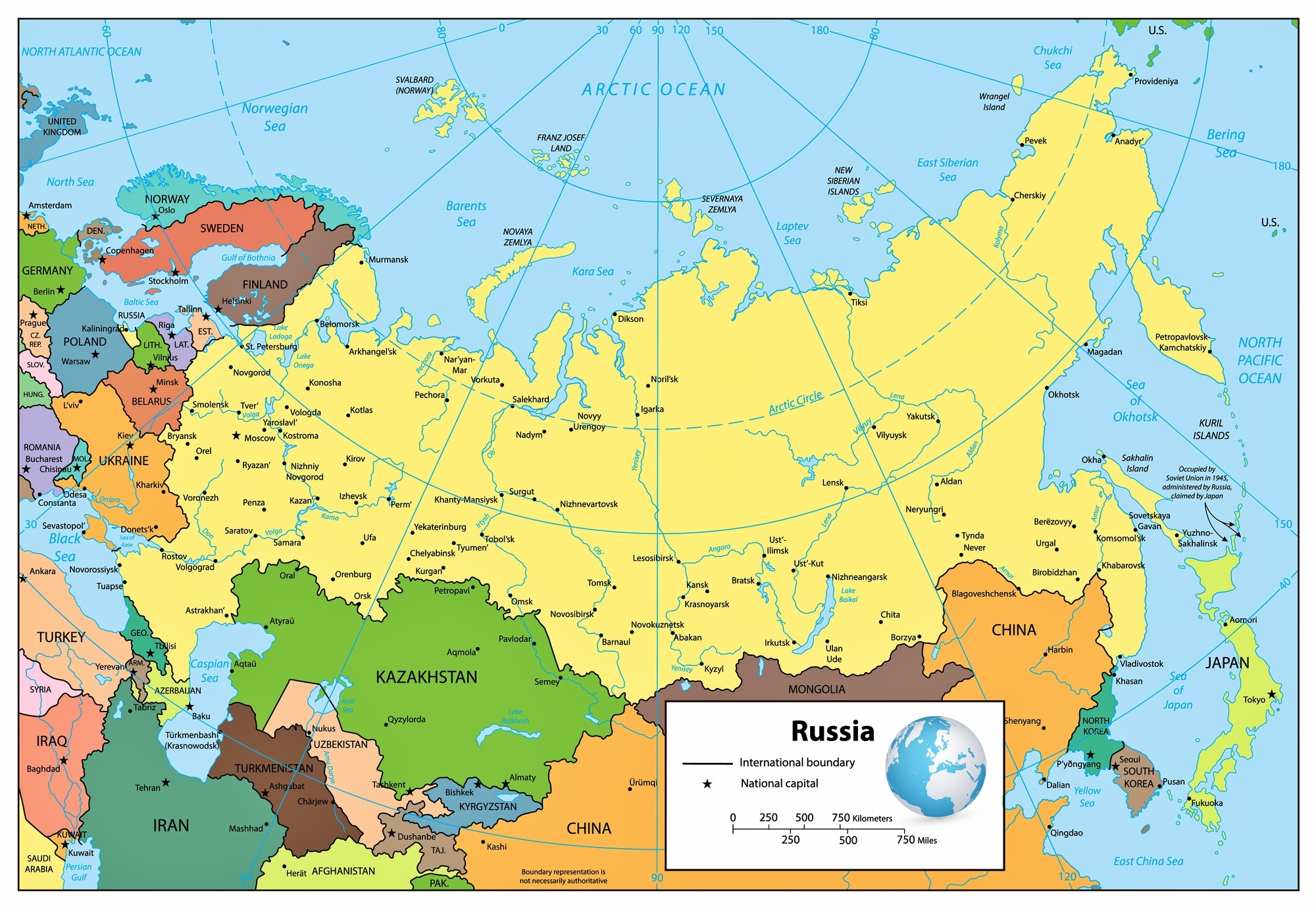 Printable Map Of Russia Printable Map Of Russia