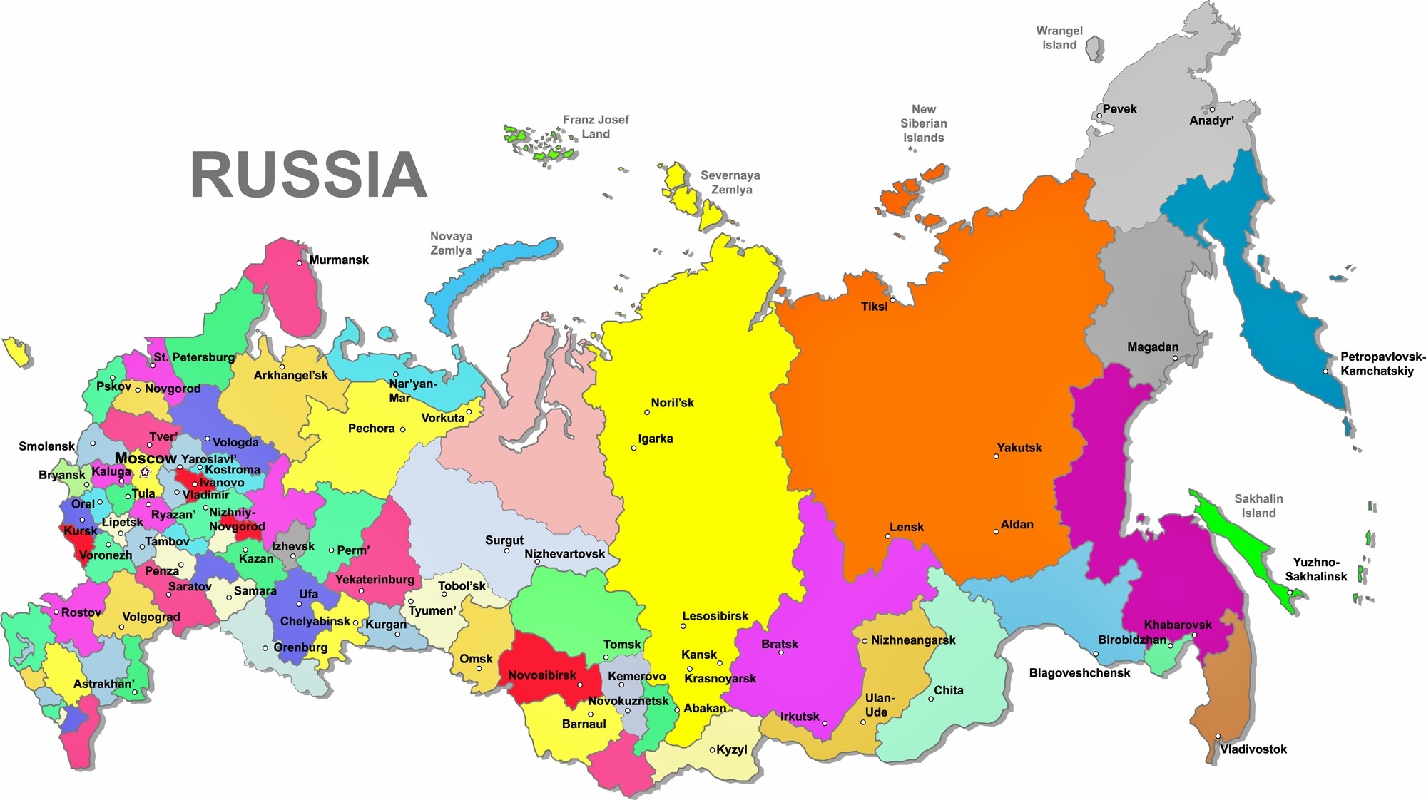 Russia Maps Printable Maps Of Russia For Download