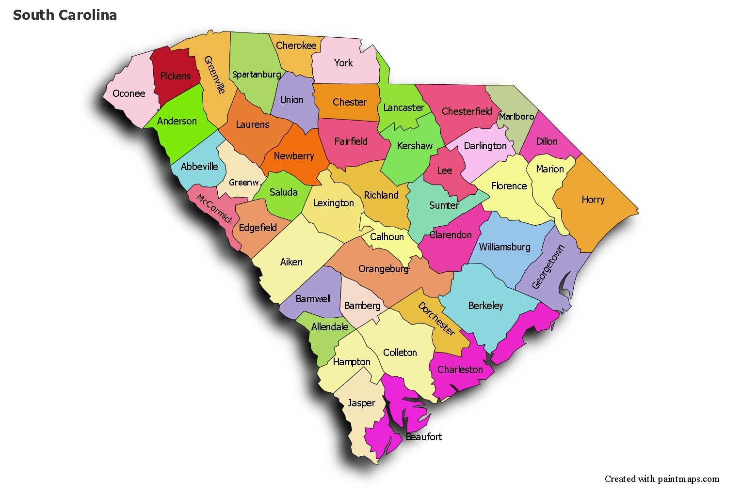 South Carolina Zip Code Map Printable