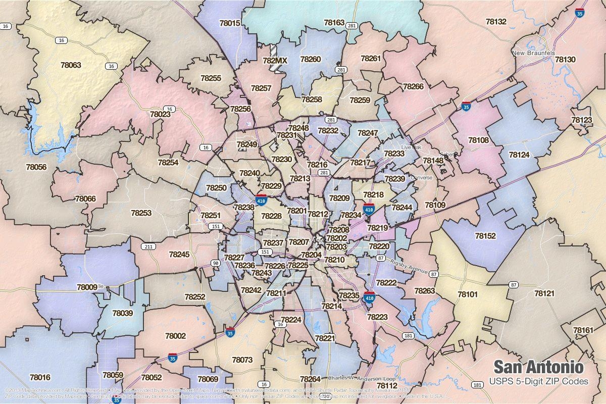 Printable Zip Code Boundary Map