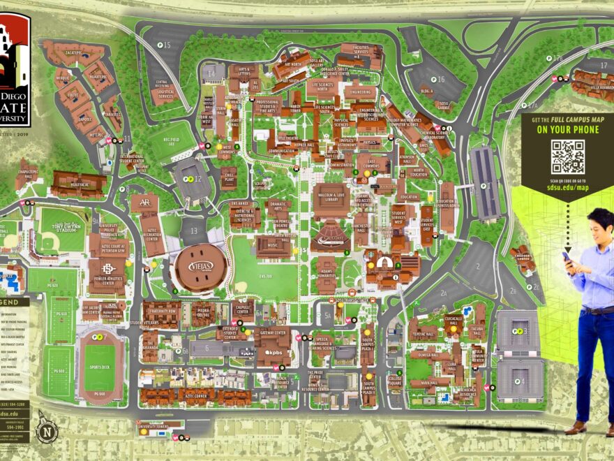 San Diego State University SDSU Campus Map Ontheworldmap
