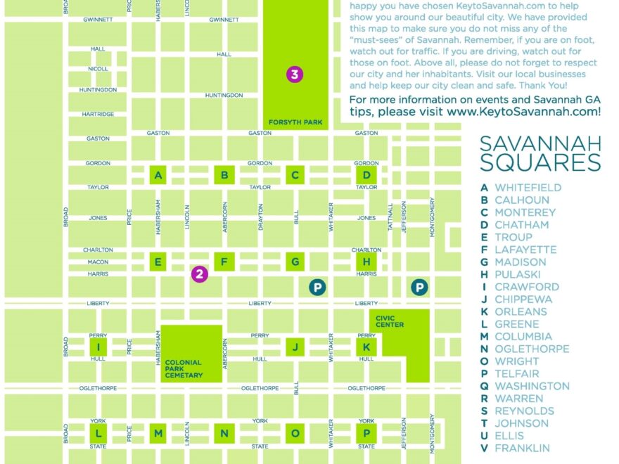 Savannah Downtown Map Ontheworldmap