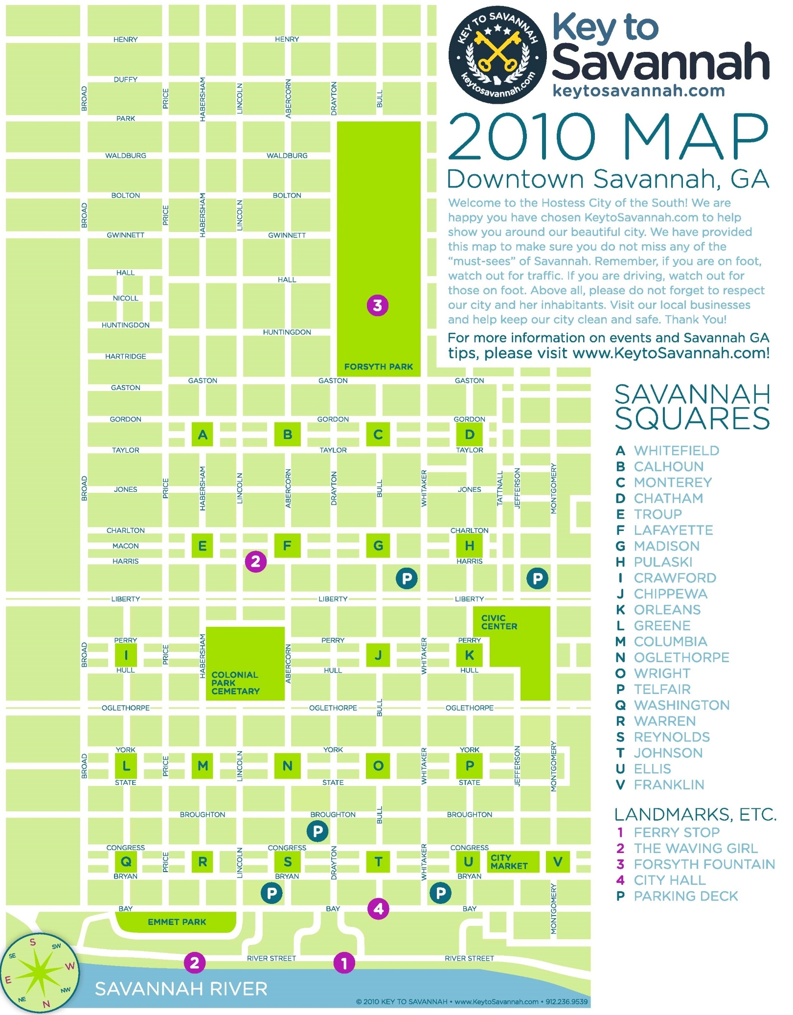 Savannah Downtown Map Ontheworldmap Savannah Downtown Map Ontheworldmap