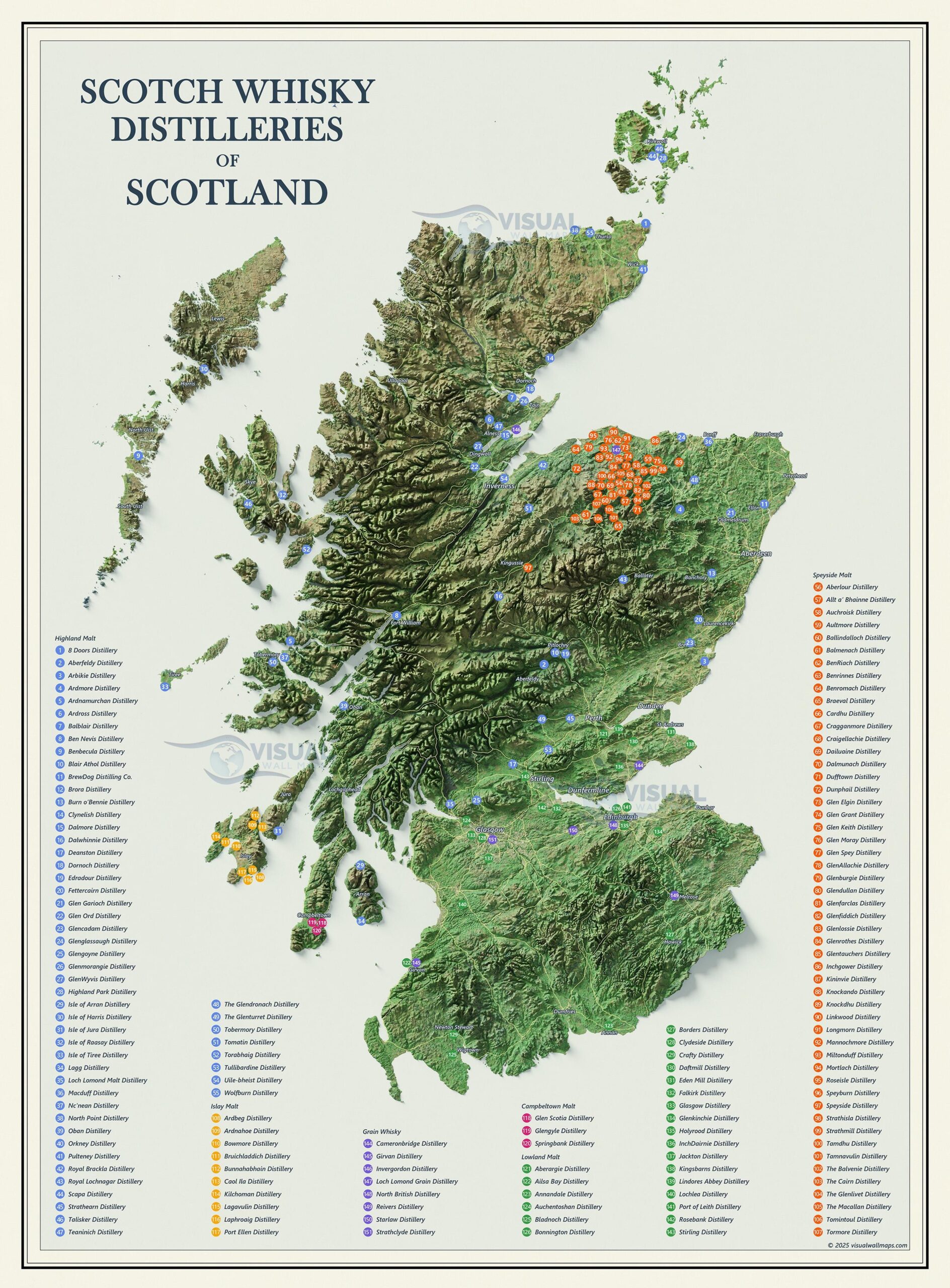 Scotch Distilleries Of Scotland OC R dataisbeautiful