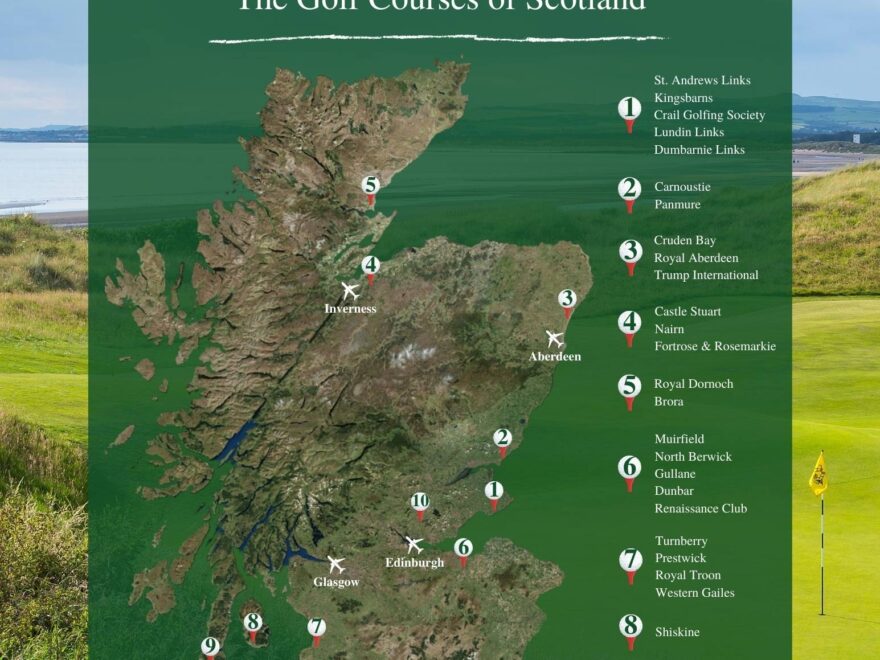 Scotland Golf Courses Map Where The Best Courses Are Located
