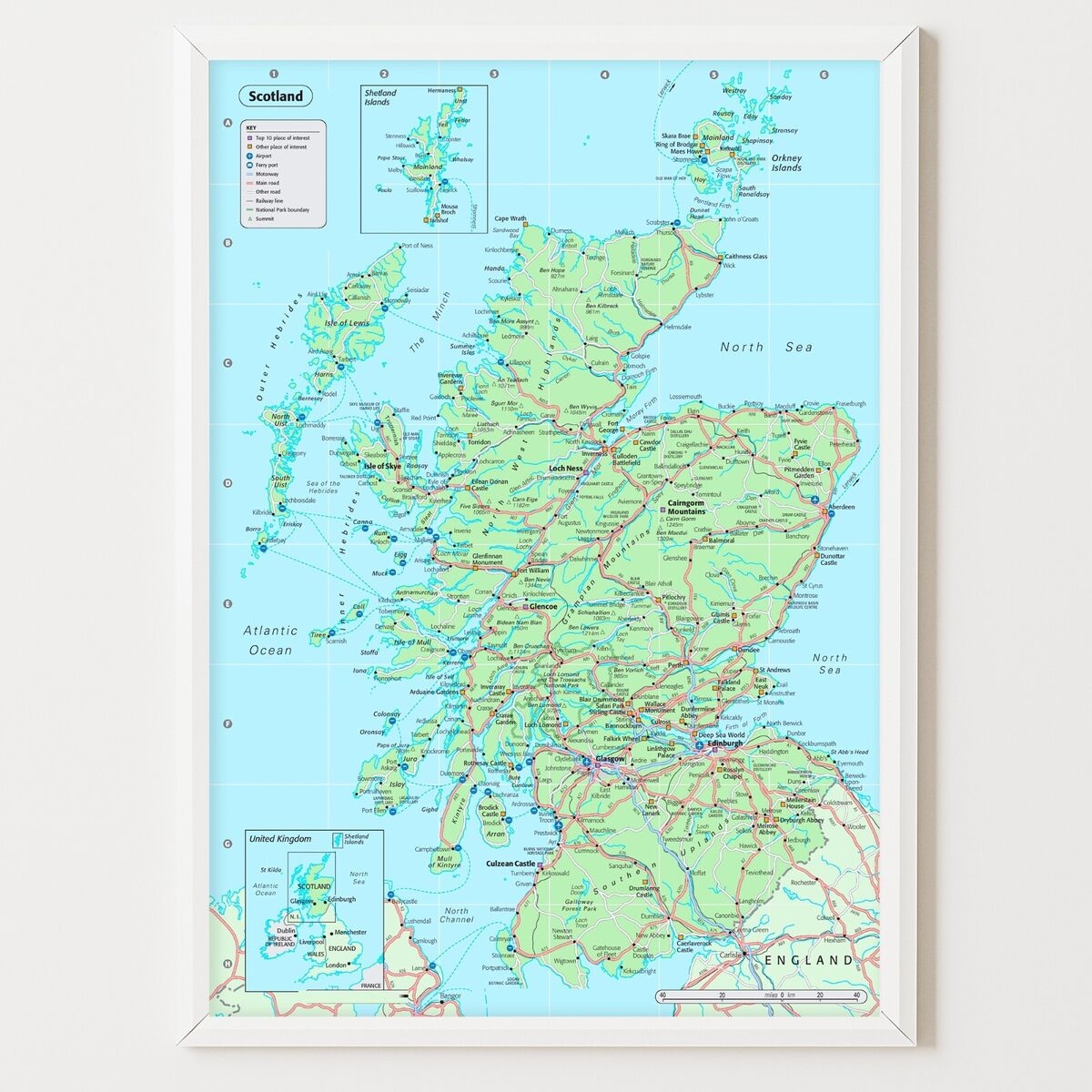 Printable Road Map Scotland Free