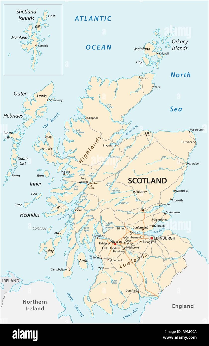 Large Printable Map Of Scotland