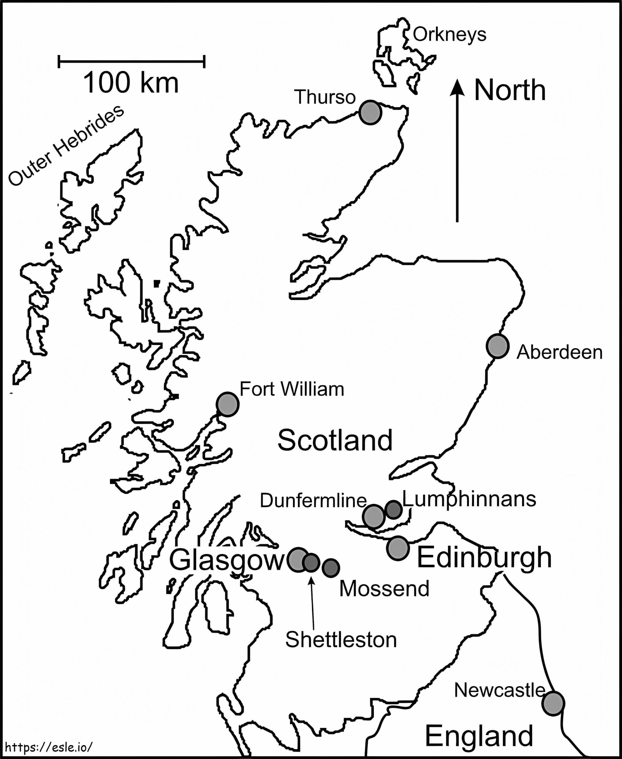 ScotlandS Map Coloring Page Worksheets Library