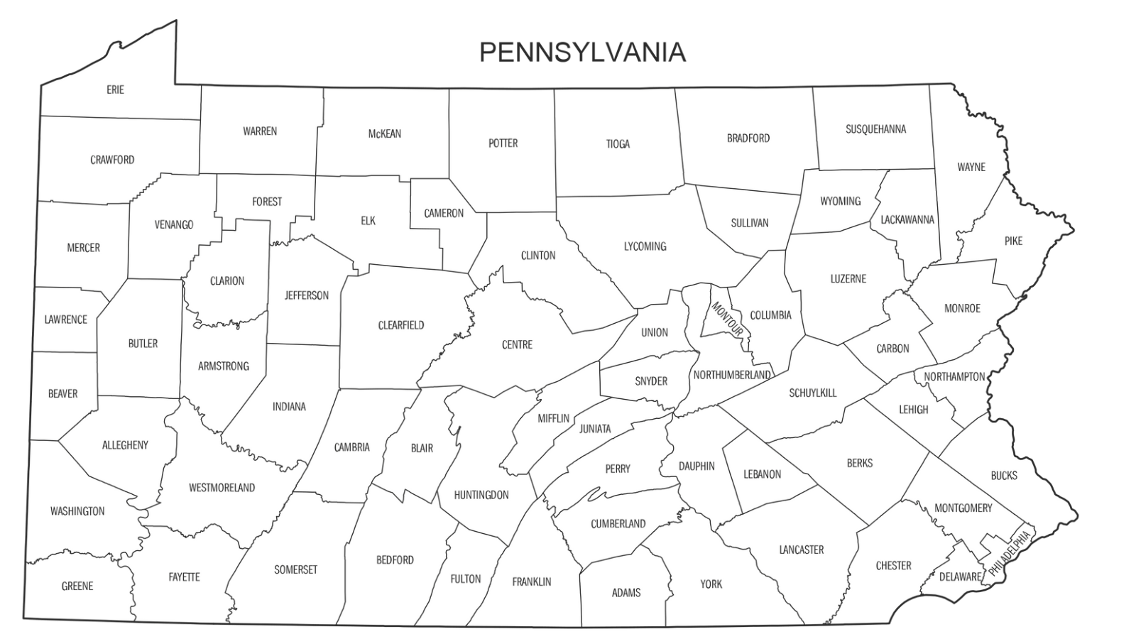 Printable Map Of Pa Counties Printable Map Of Pa Counties