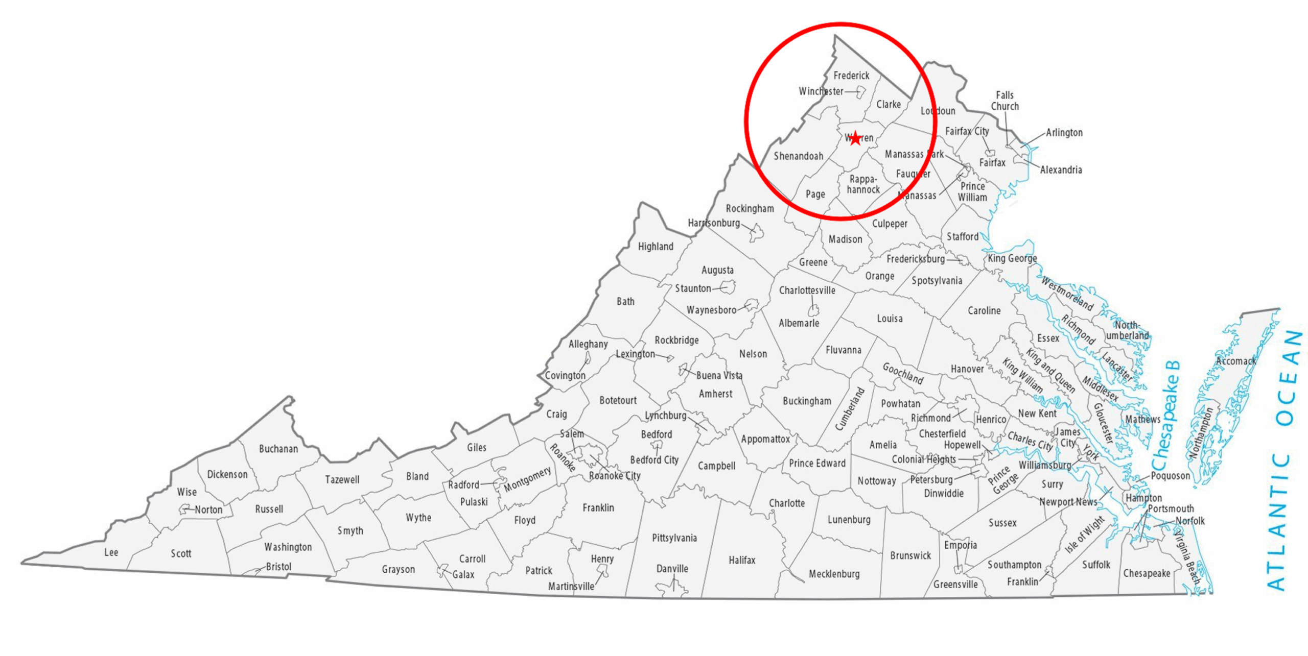 Virginia County Maps Counties Printable