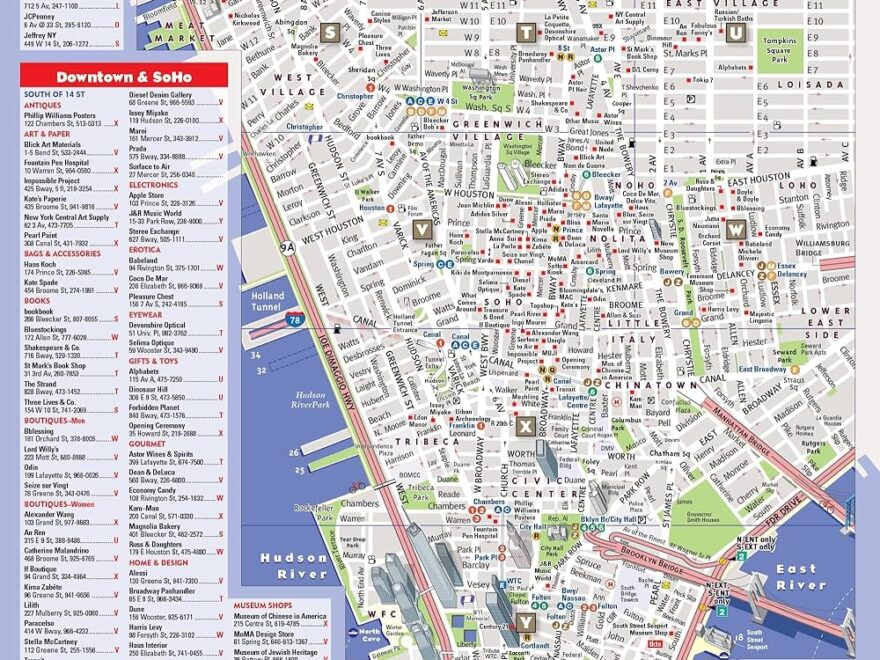 ShopSmart NYC Map By VanDam Top NYC Shops Streetsmart Laminated Pocket Size City Street Shopping Map To NYC Complete With All Attractions Sights Museums Hotels Stephan Van Dam Stephan
