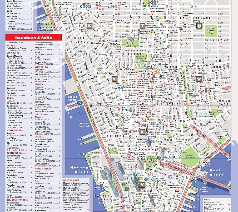 ShopSmart NYC Map By VanDam Top NYC Shops Streetsmart Laminated Pocket Size City Street Shopping Map To NYC Complete With All Attractions Sights Museums Hotels Stephan Van Dam Stephan